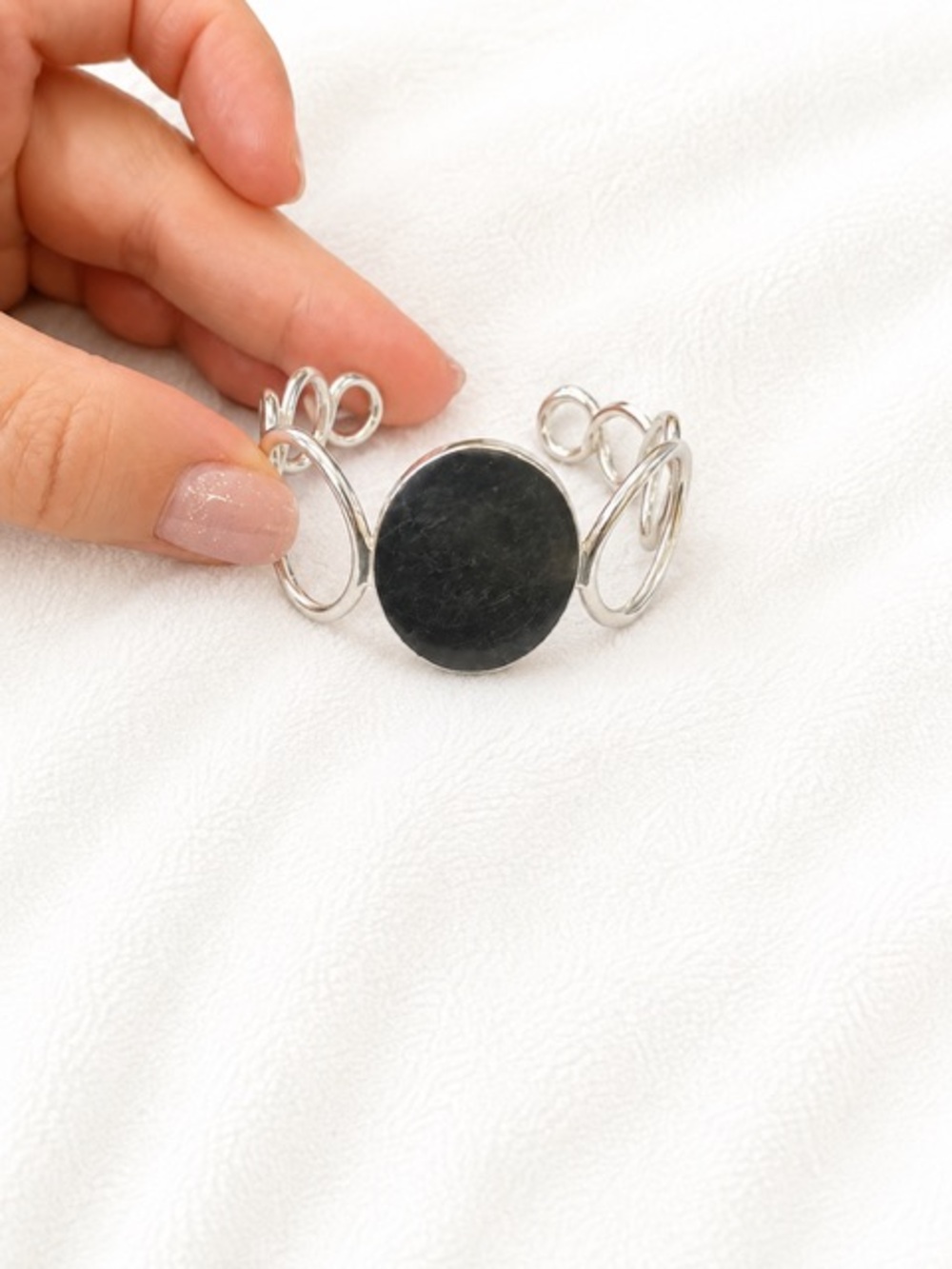 Silver-Tone Swirl Cuff Bracelet